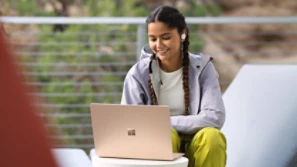 girl with surface laptop 9